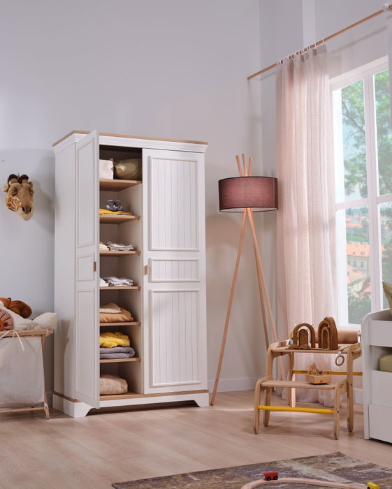 Hanah Home Monte - Armario de melamina en crema y roble